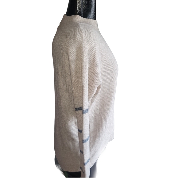 American Eagle Beige Jegging Fit Sweater with Grey Stripes XS - Picture 3 of 6